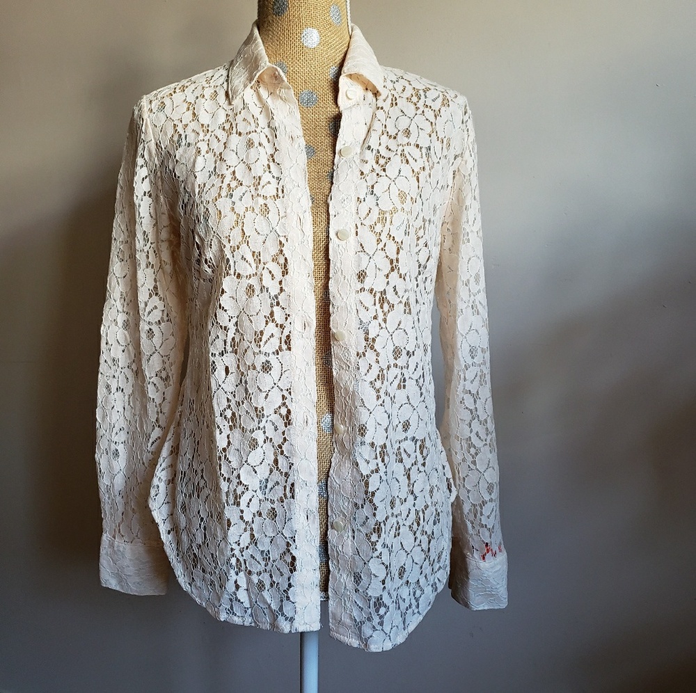 Beautiful Lace Button Down Shirt